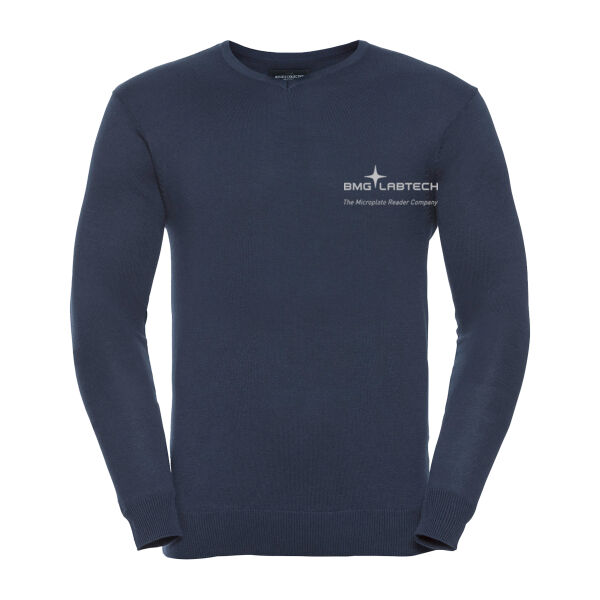BMG Labtech - Embroidered V-neck Sweater - French Navy Thumbnail