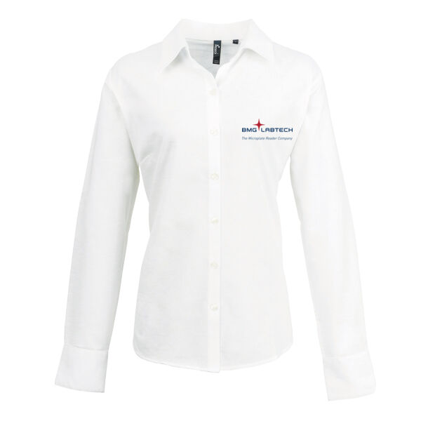 BMG Labtech - Women's Embroidered Oxford Long Sleeved Shirt - White Thumbnail